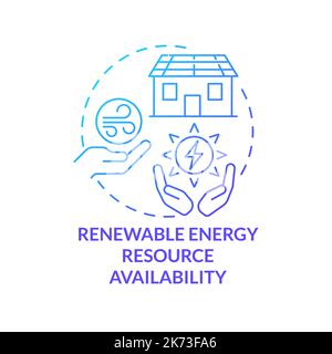 Renewable energy resource availability blue gradient concept icon Stock Vector