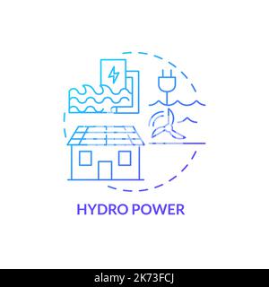 Hydro power blue gradient concept icon Stock Vector