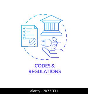 Codes and regulations blue gradient concept icon Stock Vector