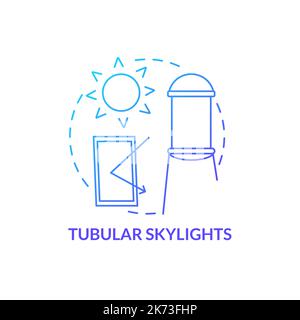 Tubular skylights blue gradient concept icon Stock Vector