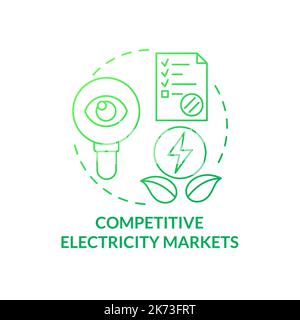 Competitive electricity markets green gradient concept icon Stock Vector