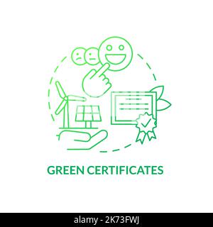 Eco certificates green gradient concept icon Stock Vector