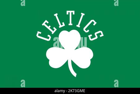 Logo of the Boston Celtics Basketball team Stock Photo