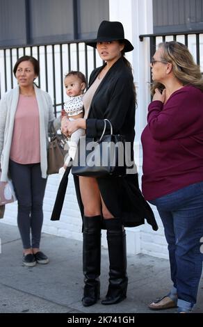 Chrissy Teigen at Au Fudge restaurant in West Hollywood Stock Photo - Alamy