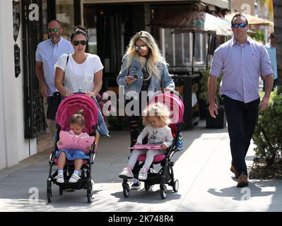 Petra and Tamara Ecclestone seen out in Beverly Hills Stock Photo