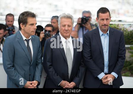 Actors Ben Stiller and actor Dustin Hoffman attend 'The Meyerowitz Stories' photocall during the 70th annual Cannes Film Festival at Palais des Festivals  Stock Photo