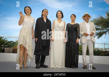 Photo:  photocall du film HIKARI / VERS LA LUMIERE / RADIANCE (Japon - France) [En CompÃ©tition]  En prÃ©sence de la rÃ©alisatrice Naomi KAWASE (Japon). Des actrices Missuzu KANNO & Ayame MISAKI. Et des acteurs Tatsuya FUJI & Masatoshi NAGASE.   70th annual Cannes Film Festival in Cannes, France, May 2017. The film festival will run from 17 to 28 May. Stock Photo