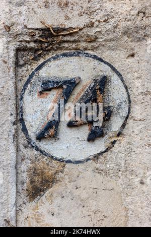 House number 74 Stock Photo