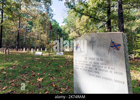Calera, Alabama, USA-Sept. 30, 2022: Old Soldiers Grave Yard, aka Shelby Springs Confederate Cemetery, is the burial place for 277 Confederate Veteran Stock Photo