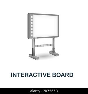Interactive Board icon. 3d illustration from back to school collection. Creative Interactive Board 3d icon for web design, templates, infographics and Stock Vector