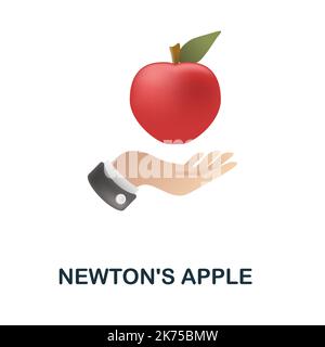 Newton'S Apple icon. 3d illustration from back to school collection. Creative Newton'S Apple 3d icon for web design, templates, infographics and more Stock Vector