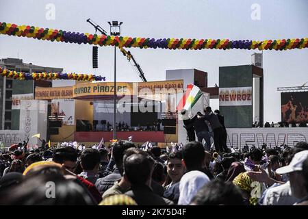 Thousands of Kurds gathered in Diyarbakir, Turkey, to celebrate the ...
