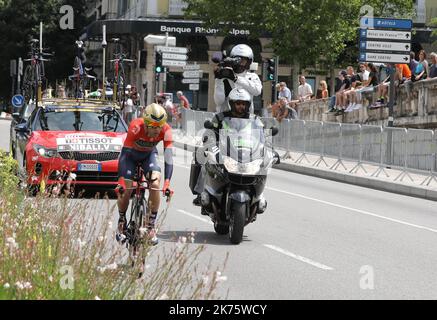 70th edition of the Criterium du Dauphine cycling race on June 3, 2018 in and around Valence, southern France. Stock Photo