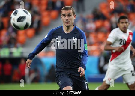 France's Antoine Griezmann during the France v Peru FIFA World Cup 2018 Group C match at the Ekaterinburg Arena Stock Photo