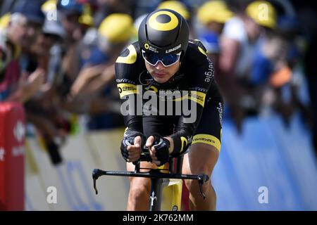 Rein TAARAMAE during the Team Time Trials on Stage 3 of the Tour de France in Cholet on July 9, 2018. Stock Photo