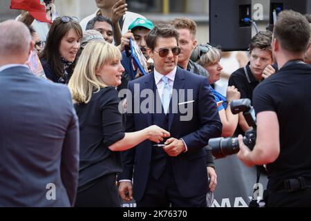 Tom Cruise during the Mission Impossible Premiere in Paris, France on July 12, 2018. Stock Photo