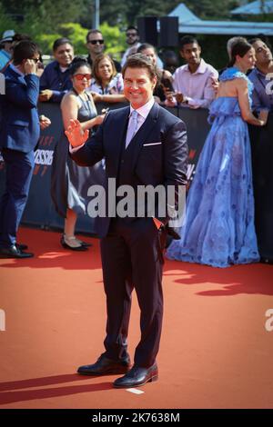 Tom Cruise during the Mission Impossible Premiere in Paris, France on July 12, 2018. Stock Photo