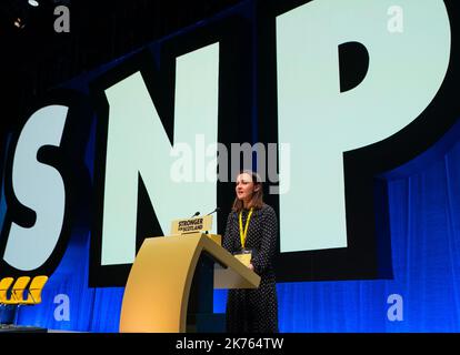 SNP Conference 2022, Aberdeen. Speech by Màiri McAllan MSP for Clydesdale Stock Photo