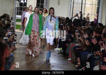 Models walk the runway at the Paul & Joe Fashion Show during the Paris Fashion Week Women's wear Spring Summer 2019, in Paris, France, on September 30, 2018. © Pierre Teyssot / Maxppp Stock Photo