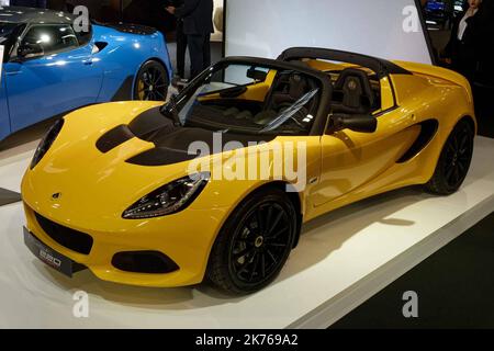 Lotus . Elise 220 sport . -   Paris, France, oct 2nd 2018 - The first press day of the Paris Motor Show. Stock Photo