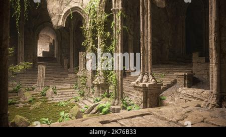 fantasy temple ruins