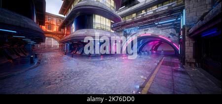 Neon Lights Grunge Graffiti Street Wall Sci Fi Underground Garage Car Room  Cement Asphalt Concrete Brick Wall Realistic Blue Stock Illustration -  Illustration of grunge, laser: 222083108