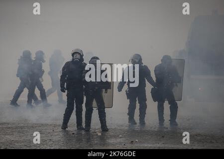 Proestor Shield Clashes During The Yellow Vests Protest - Act II - A gendarme wearing a ...