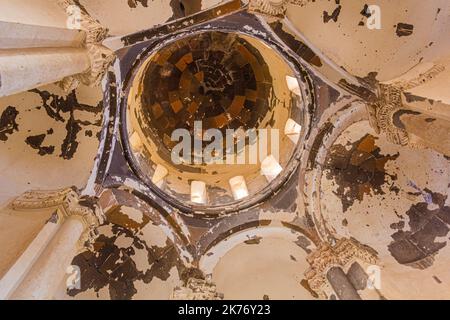 ANI, TURKEY - JULY 18, 2019: Interior of the Church of St Gregory of the Abughamrents (Abumarents) in the ancient city Ani, Turkey Stock Photo