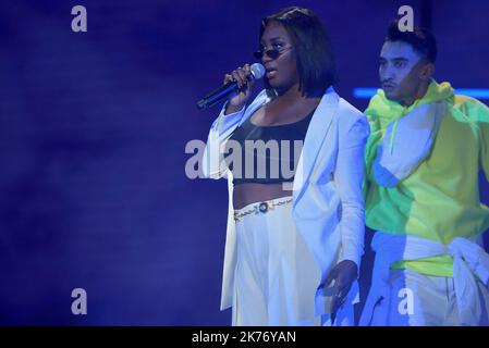 Aya Danioko aka Aya Nakamura  during the 34th Victoires de la Musique at La Seine Musicale on February 08, 2019 in Boulogne Billancourt, France Stock Photo