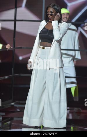 Aya Danioko aka Aya Nakamura  during the 34th Victoires de la Musique at La Seine Musicale on February 08, 2019 in Boulogne Billancourt, France Stock Photo