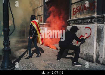 General strike following the trial of the Independents which takes place in Madrid. Stock Photo