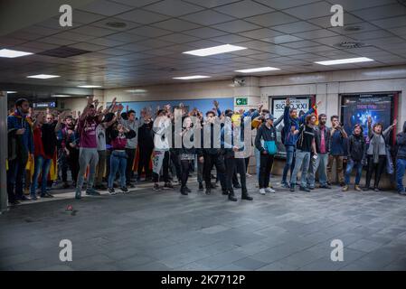 General strike following the trial of the Independents which takes place in Madrid. Stock Photo