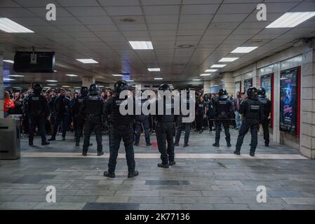 General strike following the trial of the Independents which takes place in Madrid. Stock Photo