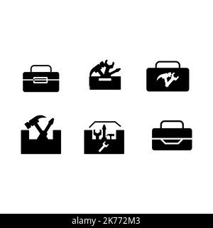 12(10)Toolbox icons in filled, thin line, outline and stroke style. Vector illustration Stock Vector