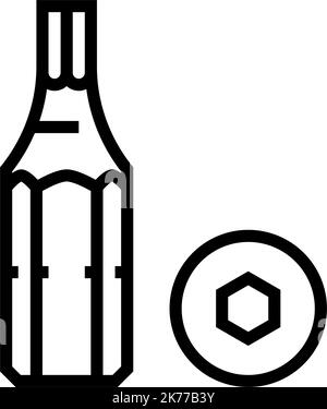 allen wrench screwdriver bit line icon vector illustration Stock Vector ...