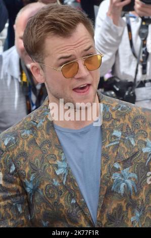 Taron Egertonattends the Rocketman Photocall during the 72nd annual Cannes Film Festival on May 17, 2019 in Cannes, France. Stock Photo