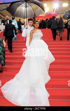 Nick Jonas, Priyanka Chopra attending the The Best Years of a Life Premiere during the 72nd Cannes Film Festival, Festival des Palais. Stock Photo