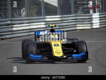 Luca Ghiotto, Uni-Virtuosi Racing      during Formula 2 practice at the Circuit de Monaco, Monaco. Stock Photo