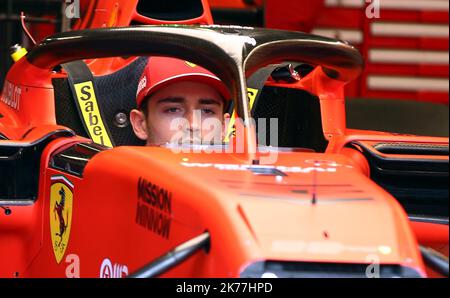 Monaco, vendredi 24 mai 2019 - 77ème Grand Prix de Monaco -  16- Charles Leclerc, Ferrari, dans les stands Stock Photo