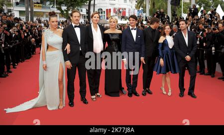 ©PHOTOPQR/NICE MATIN ; (FromL) French actor Paul Hamy, French-Canadian actor Niels Schneider, Belgian actress Virginie Efira, French film director Justine Triet, French actress Adele Exarchopoulos, French actor Gaspard Ulliel and French actress Laure Calamy arrive for the screening of the film 'Sibyl' at the 72nd edition of the Cannes Film Festival in Cannes, southern France, on May 24, 2019.   72nd annual Cannes Film Festival in Cannes, France, May 2019. The film festival will run from 14 to 25 May.  ©P LAPOIRIE Stock Photo