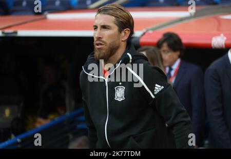 Sergio Ramos of Spain  during the UEFA Euro 2020 Qualifying Group F football match between Spain and Sweden on June 10, 2019 at Santiago Bernabeu stadium in Madrid, Spain - Photo Laurent Lairys / MAXPPP Stock Photo