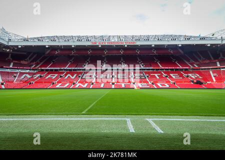 Alex Ferguson Stand at Manchester United's Old Trafford stadium Stock Photo