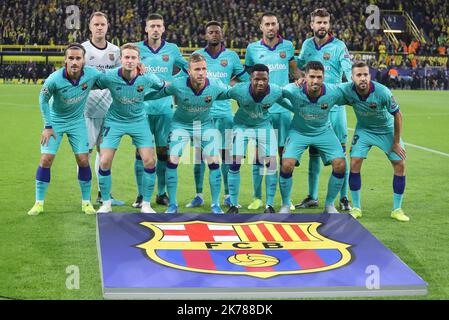 Team FC Barcelona during the UEFA Champions League, Group F football match between Borussia Dortmund and FC Barcelona on September 17, 2019 at BVB Stadion in Dortmund, Germany - Photo Laurent Lairys / MAXPPP Stock Photo