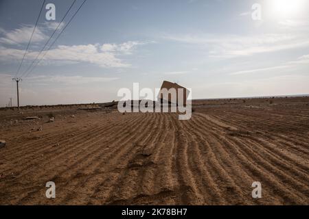 The SDF (Syrian Democratic Forces) with YPG (kurds) took back the famous castle from ISIS. A YPG soldier is going trough the castle. Stock Photo