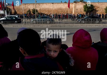 / 1/14/2019  -  Morocco / Rabat  -  Crowd of people came to see King Mohammed VI. He must come to the Medina of Rabat to inspect the works. Several projects under the rehabilitation program of the old medina of Rabat are underway. The aim here is to preserve the architecture of the Rabat medina, listed in the UNESCO World Heritage List in 2012. This work is one of the highlights of the integrated program - Rabat Lumiere City, Moroccan Capital of Culture. launched by the Sovereign on May 12, 2014. January 14, 2019. Rabat, Morocco. Stock Photo
