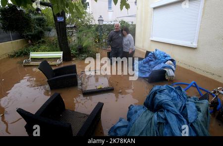 Aftermath of violent rainfalls and floods in the south eastern France ...