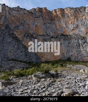 rock outrcrops and glacial formations, gorges and canyons in mountains, Spain Stock Photo