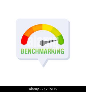Benchmarking Speedometer, general indicator, business concept. Vector stock illustration Stock Vector