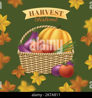 realistic harvest festival vector design illustration Stock Vector