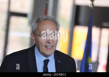 ©PHOTOPQR/LA PROVENCE/DUCLET Stéphane ; Manosque ; 28/07/2020 ; Lancement de l'assemblage de la machine ( Tokamak ) du chantier ITER. Barnard Bigot Directeur général d'ITER Organization. - After decades of design, manufacturing, and preparation, 2020 marks the start of the assembly of the ITER machine. FRANCE, MANOSQUE JULY 28 2020  Stock Photo